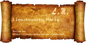 Lieszkovszky Mária névjegykártya