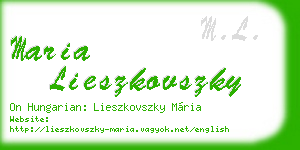 maria lieszkovszky business card